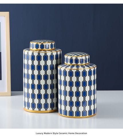 Blue and White Geometric vases from elailan
