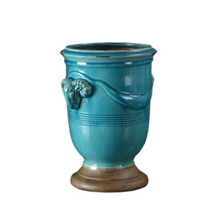 European Countryside Style Classical Large Blue Green Ceramic Vase For Hallway Living Room Decor