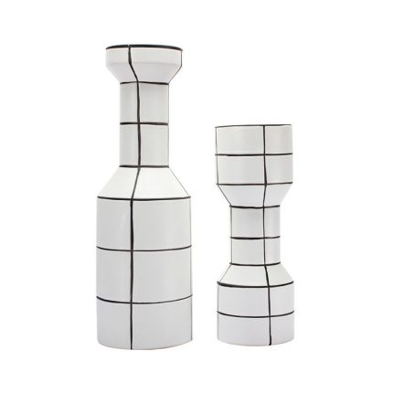 Nordic Modern Simple Creative Fashion White Black Stripe Ceramic Vase For Living Room Decor