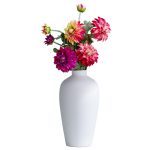Tall Morandi White Hand Made Fashion Elegant Ceramic Flower Vase For Showroom Decor 