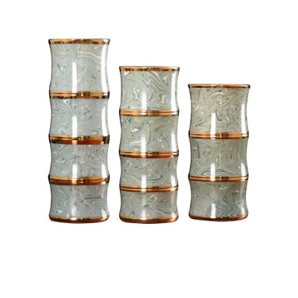 Bamboo Joint Green Gold Light Luxury Ceramic Plant Vase For Outdoor Indoor Table Decor