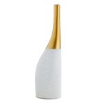 European Light Luxury Fashion Creative White Crack Gild Ceramic Vase For Study Decor