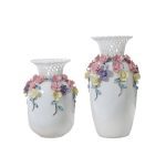 European Modern Simple Fashion Hollow Gild Knit White Ceramic Vase For Home Decor