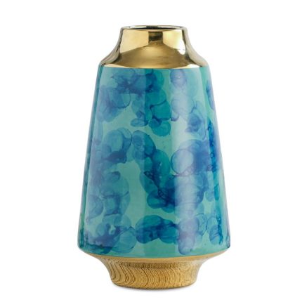 Fashion Wide Mouth European Light Luxury Jingdezhen Blue Ceramic Vase For Indoor Decor