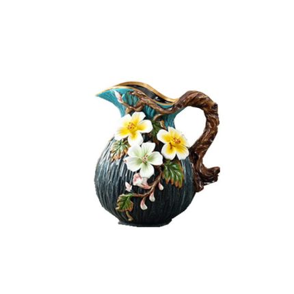 Firm Creative Unique Fashion Sculpture Large Green Ceramic Flower Vase For Study Decor