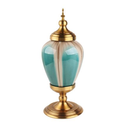 Light Luxury Retro Fashion Green Crack Large Ceramic Vase For Coffee Shop Decor