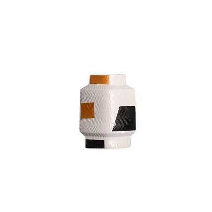Rhombus Pattern Chinese Modern Simple Jingdezhen Ceramic Vase For TV Bench Decor