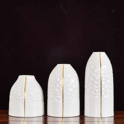European Simple Light Luxury Large White Ceramic Plant Vase For Home TV Bench Decor