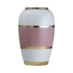 Modern Simple Fashion Gild Pink White Ceramic Flower Vase For Artificial Flower Decor