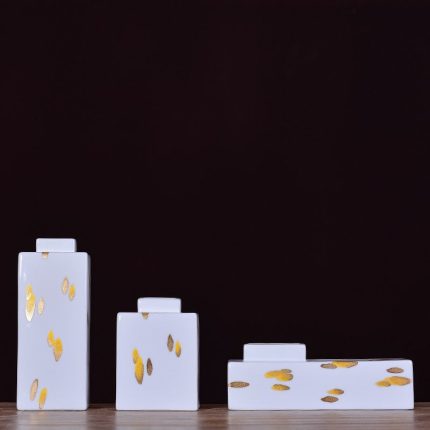 White Gold Ceramic Decor Art
