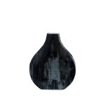 Black Metal Elegance Flat Ceramic Vase For Living Room Study Hotel Artificial Flower