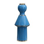 Blue Human Child Boy And Girl Shape Gild Creative Ceramic Decoration Art Craft For Home