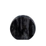 Creative Black Metal Semicircle Flat Jingdezhen Ceramic Vase For Showroom Table Decor