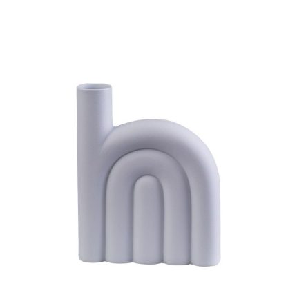 Creative Letter Simple Abstract White Indoor Ceradic Vase Soft Decor For Home TV Bench Table
