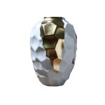 Creative Modern Simple Fashion White Gild Ceramic Flower Vase For Living Room Decor