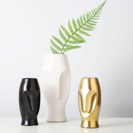 Creativity Golden Black Face Abstract Art For Home Hotel Counter Decoration