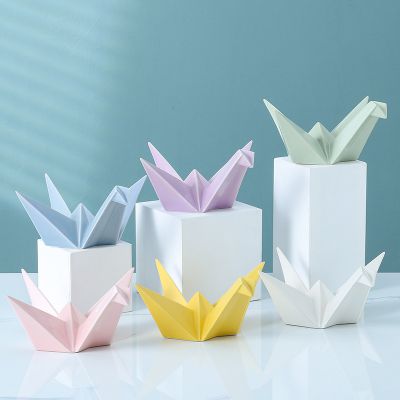 Different Size Multi-Color Paper Cranes Ceramic Decoration Nordic Style For Bedroom,Home Decor