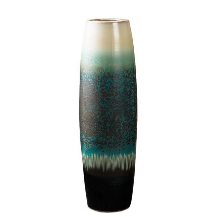Large Green Gradient Ceramic Floor Vase