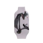 Flat White Chinese Painting Flower And Bird Jingdezhen Ceramic Vase For Home Simple Decor
