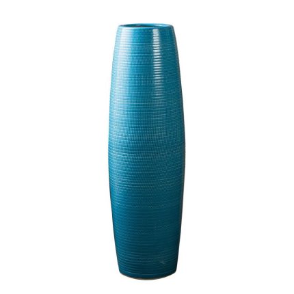 Hand Made American Countryside Style Blue Ceramic Dry Flower Vase For Showroom Hotel
