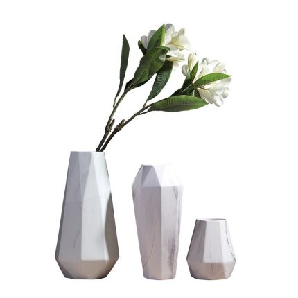 Irregular Marble Nordic Creative Large Ceramic Vase For Showroom Living Room Decoration