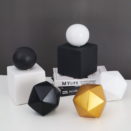 Irregular Pentagon Glod White Black Cube Geometry Abstract Decor Modern Simple Decoration