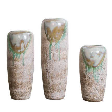 Jindezhen Countryside Style Hand Made Big Floor Ceramic Vase For Coffee Shop Meeting Room