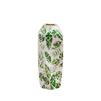Jingdezhen New Chinese Style Electroplate Fashion Green Ceramic Vase For Coffee Shop