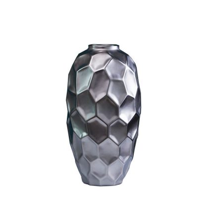 Large Silver Honeycomb Round Modern Simple Ceramic Flower Vase For Living Room Decor
