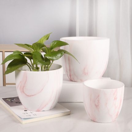 Marbling Apple Nordic Style Popular Fashion Delicate Ceramic Flower Pot For Home Garden