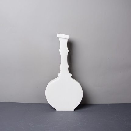 Marbling White And Gold Rings Ceramic Flower Vase, Office Hotel Showroom Tea Table Decoration