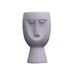 Matte White Modern Simple People Face With Ear Jingdezhen Ceramic Vase For Hotel Soft Decor