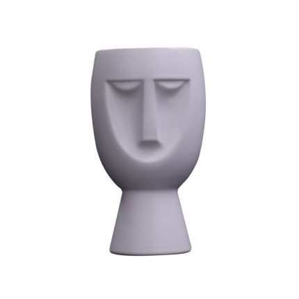 Matte White Modern Simple People Face With Ear Jingdezhen Ceramic Vase For Hotel Soft Decor