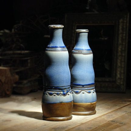 Mediterranean Blue Retro Countryside Modern Simple Ceramic Flower Vase For Living Room Decor