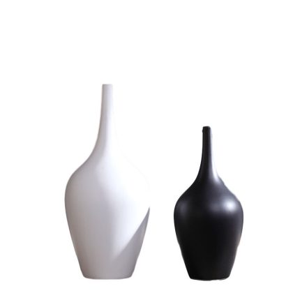 Minimalism Black And White Modern Simple Matte Ceramic Vase Decor For TV Bench Bookrack