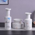 Nordic Simple Style White Geometric Puzzles Olive Jingdezhen Ceramic Vase Home Decoration