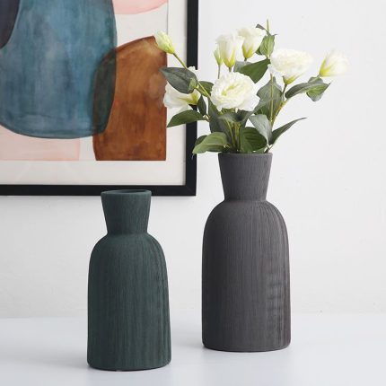 Nordic Style Drawing Process Ceramic Vase  Ins Flower Vase, Table Decorations