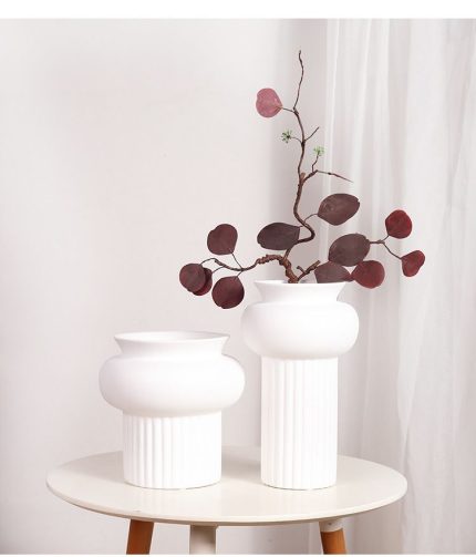 Red Black White Tall And Short Minimalism Lantern Ceramic Vase,Nordic Style Decor Art