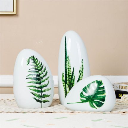 Tree Leaf Modern Simple Abstract 3D Style Ceramic Decoration For Home Office Wedding Gift