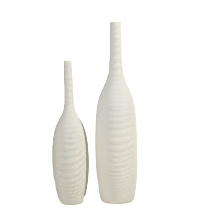 Wholesale Fashion Large White Round Garlic Simple Ceramic Flower Vase For Living Room