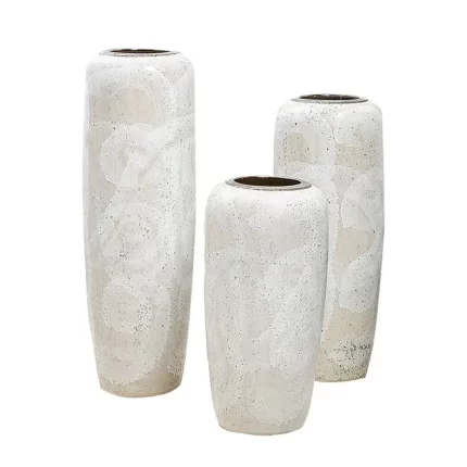 White Wave Pattern Customized Chinese Jingdezhen Ceramic Vase For Showroom Decor
